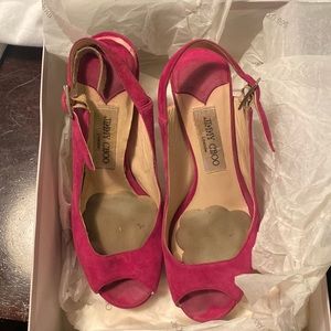 Jimmy Choo suede platform heel